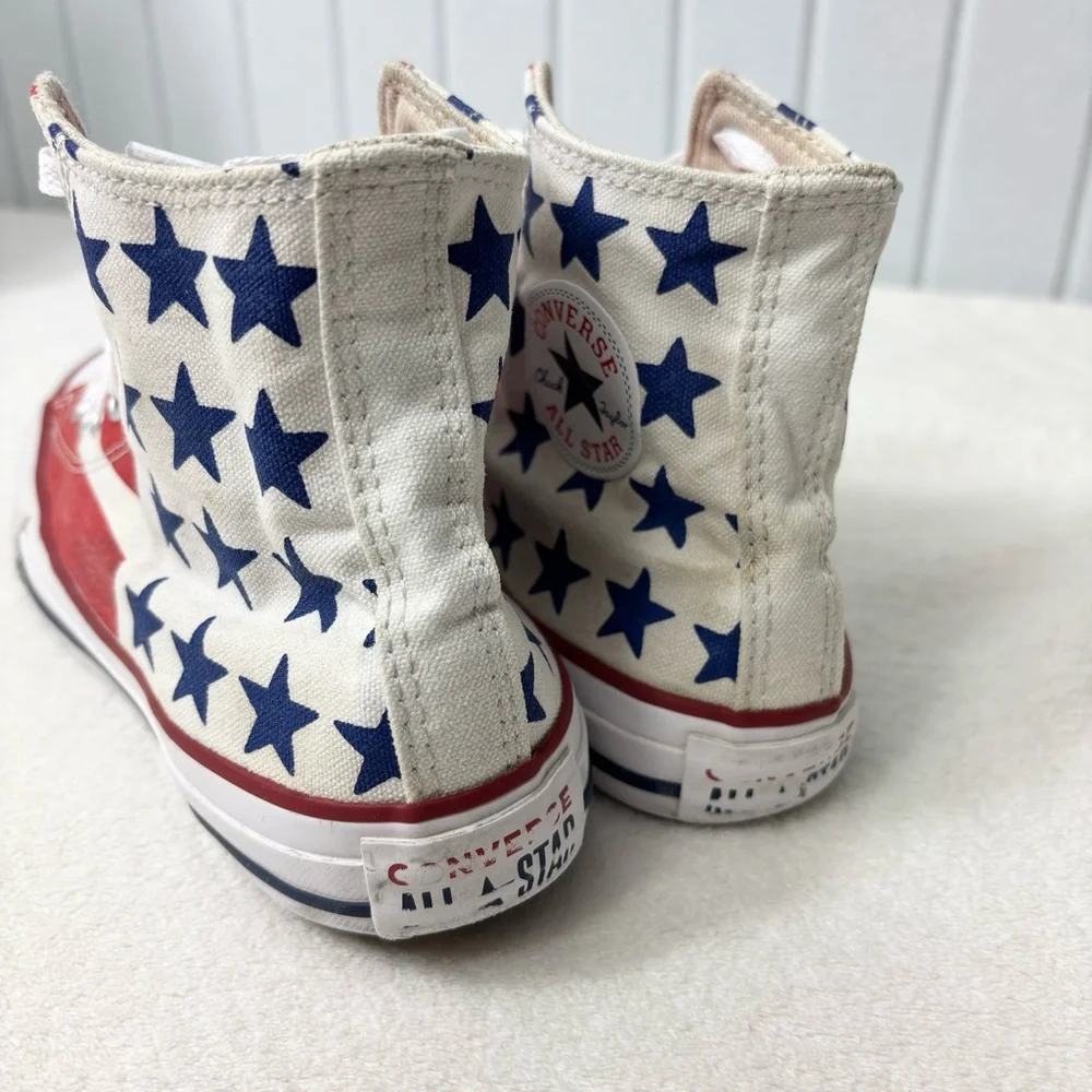 Converse Chuck‎ Taylor Kid  Size 4 American Flag High Top Sneake Streetwear